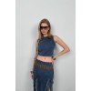 Fırfır Detay Denim Bluz 146444