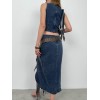 Fırfır Detay Denim Bluz 146444