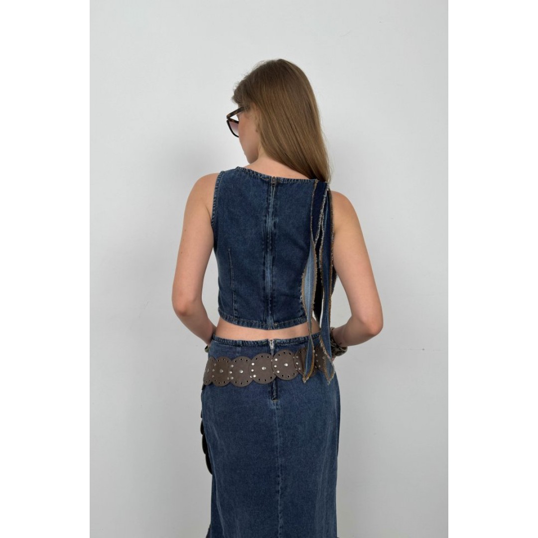 Fırfır Detay Denim Bluz 146444