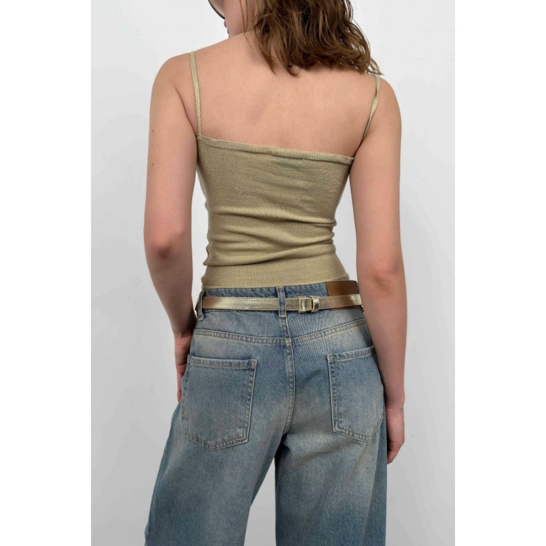 Askı Detay Parlak Triko Bluz - 146475 Askı Detay Parlak Triko Bluz - 146475