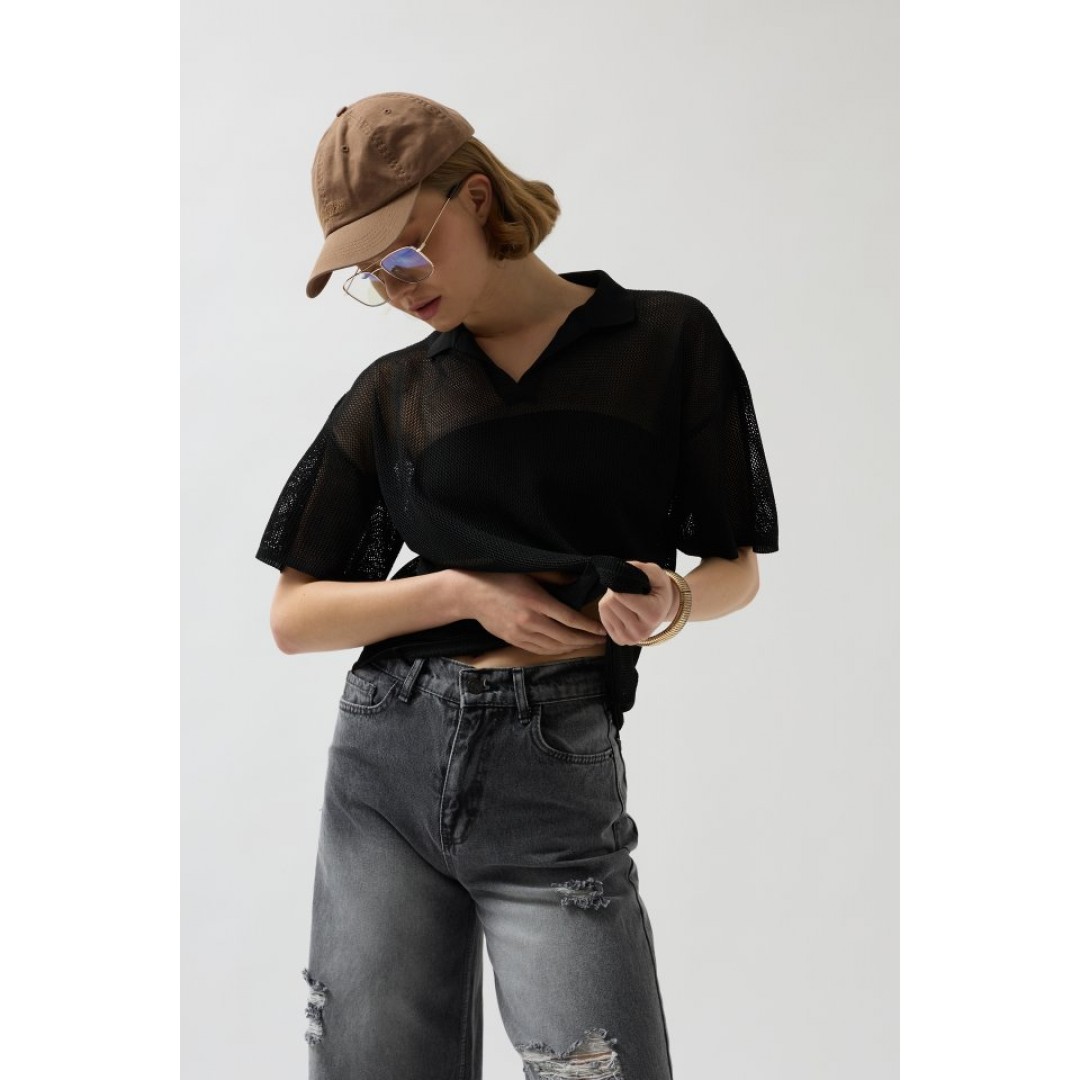 Polo Yaka TransparanT-Shirt 146488