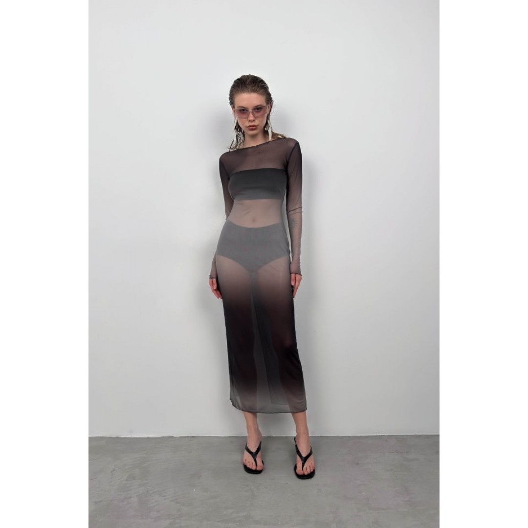 Baskılı Maxi Boy Elbise - 146530 Baskılı Maxi Boy Elbise - 146530