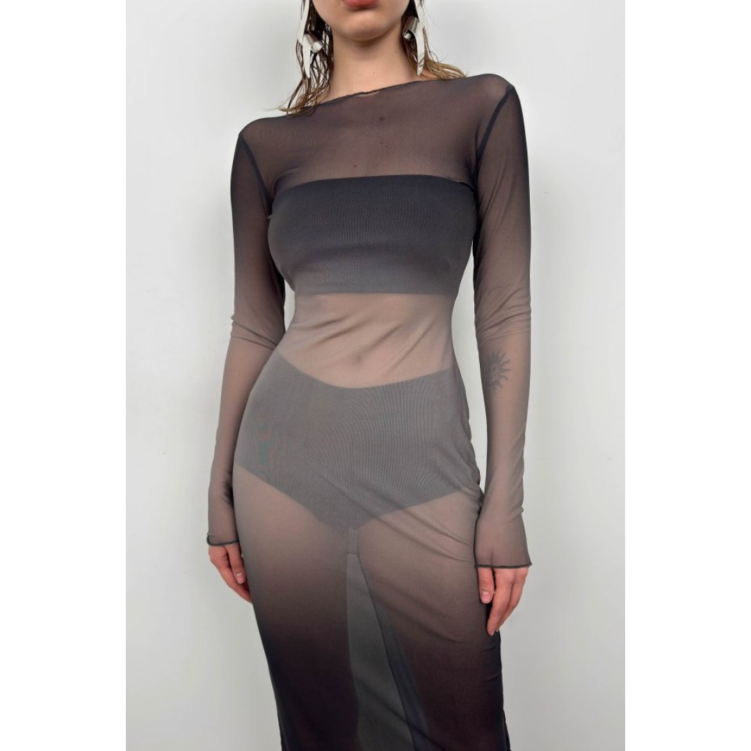 Baskılı Maxi Boy Elbise - 146530 Baskılı Maxi Boy Elbise - 146530