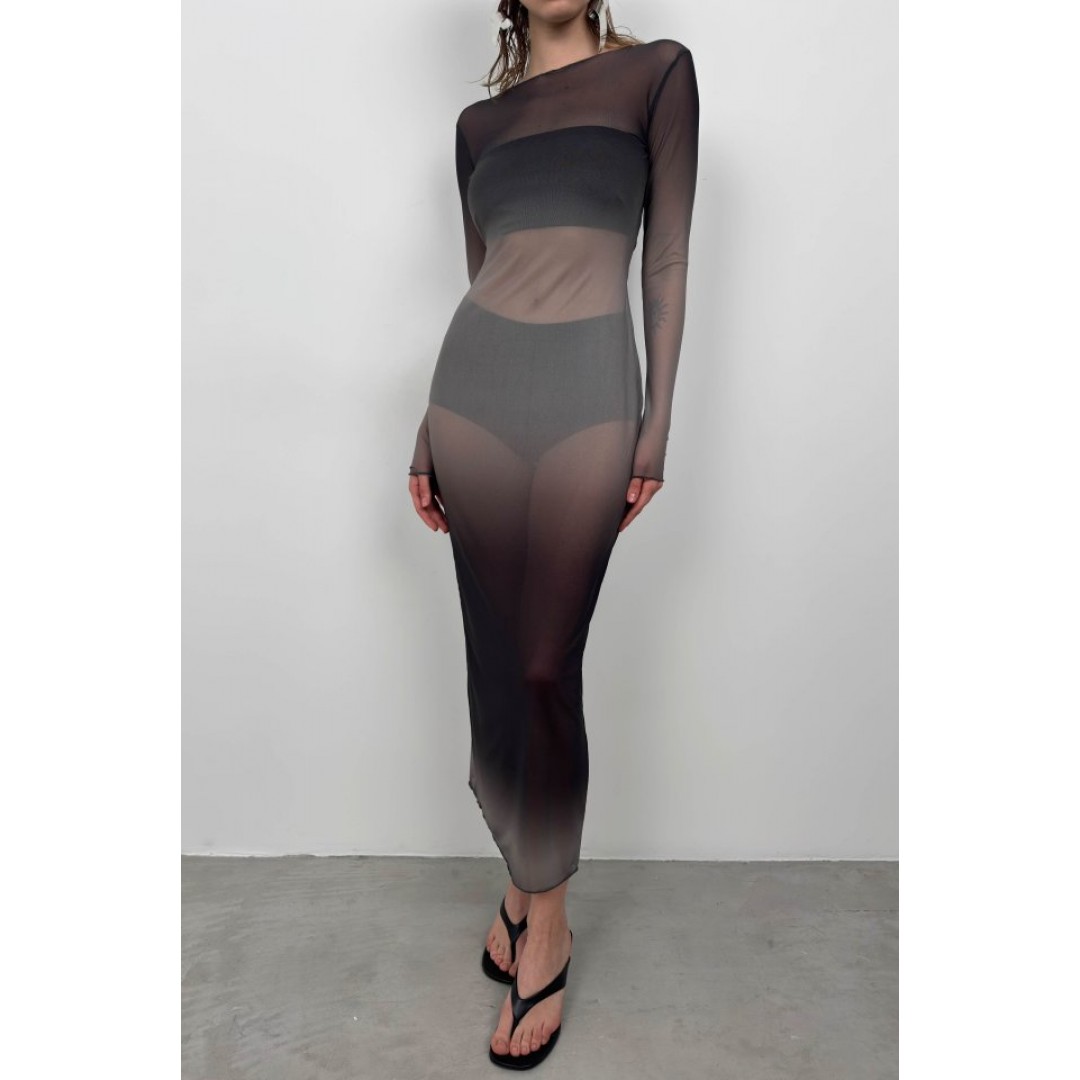Baskılı Maxi Boy Elbise - 146530 Baskılı Maxi Boy Elbise - 146530