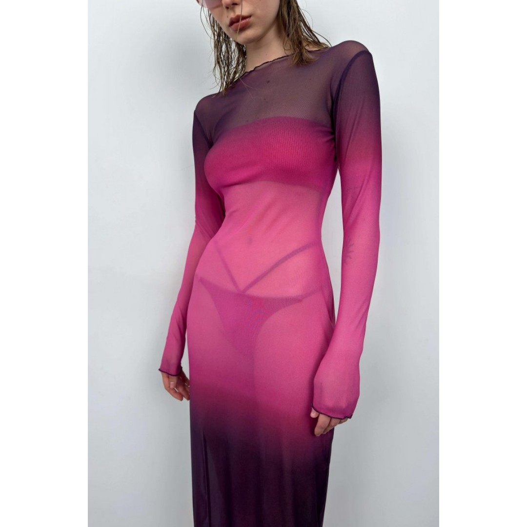 Baskılı Maxi Boy Elbise - 146531