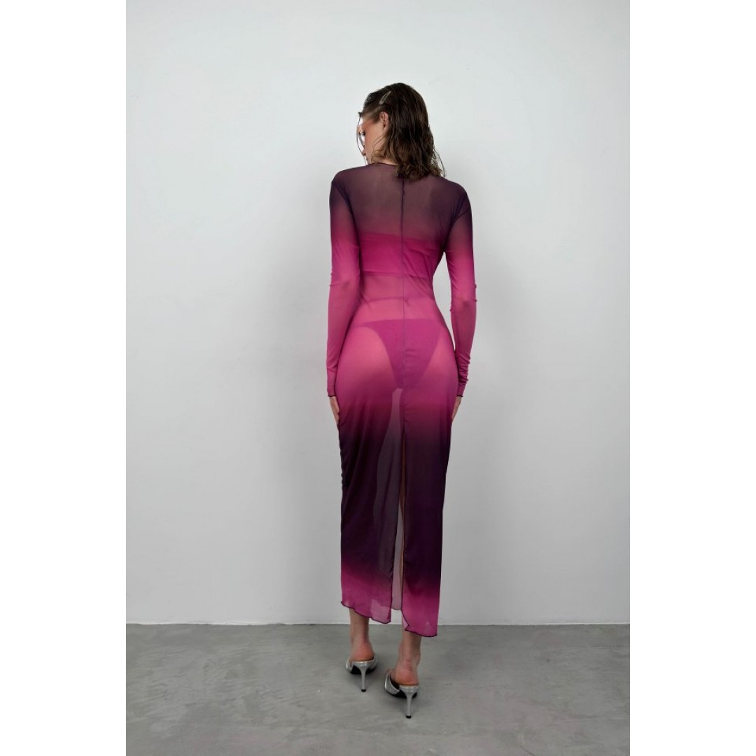 Baskılı Maxi Boy Elbise - 146531