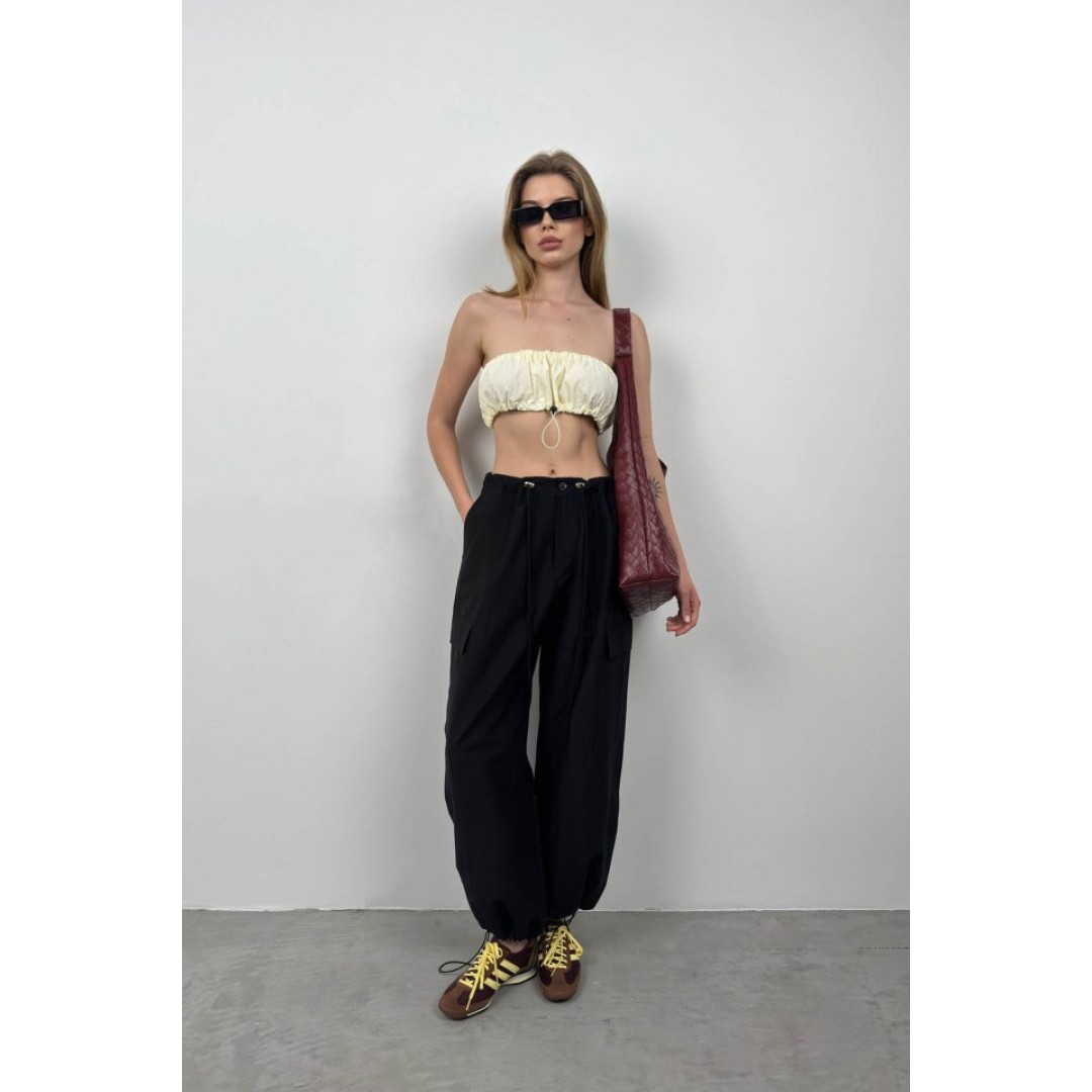 Lastik Detay Straplez Crop