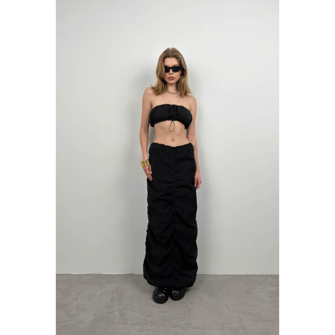 Lastik Detay Straplez Crop