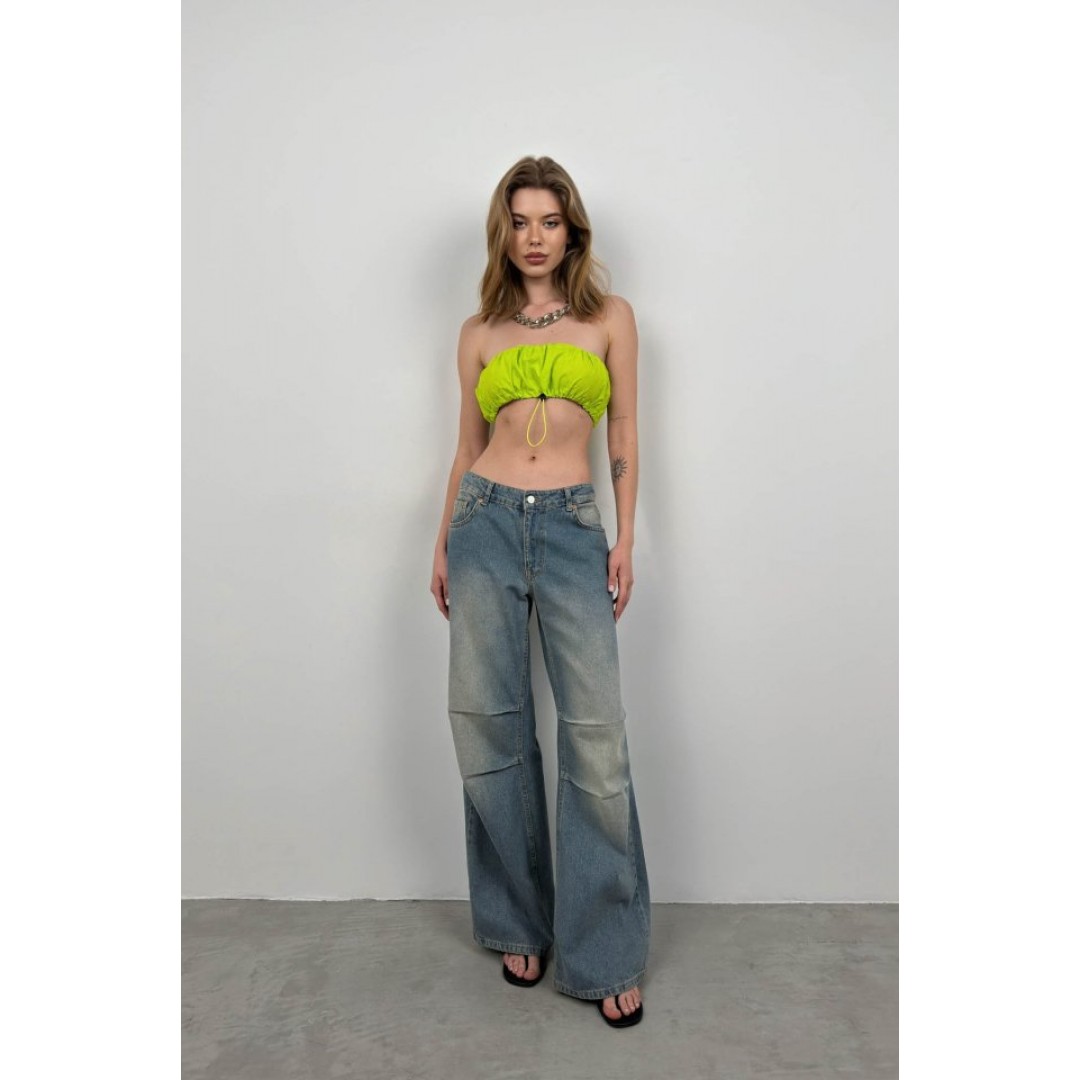 Lastik Detay Straplez Crop