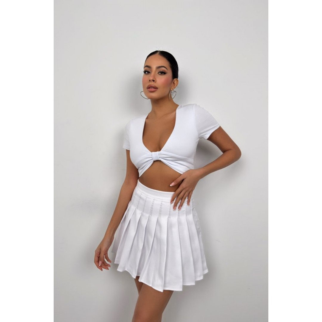 Büzgü Detay Crop Bluz 146552