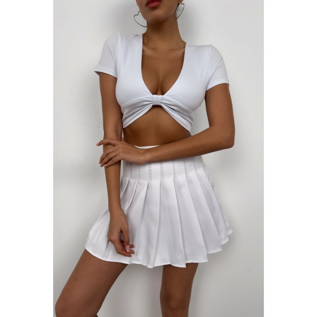 Büzgü Detay Crop Bluz 146552