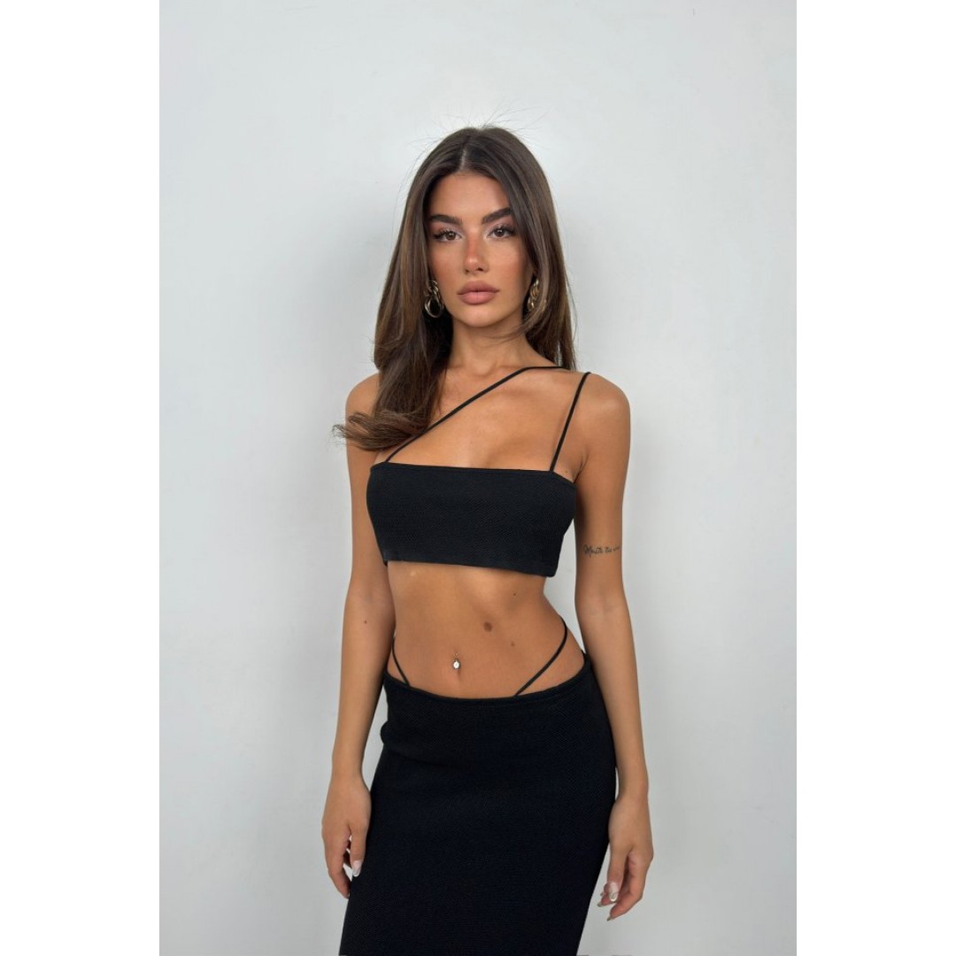 Askı Detay Straplez Dokulu Crop 146573 Askı Detay Straplez Dokulu Crop 146573