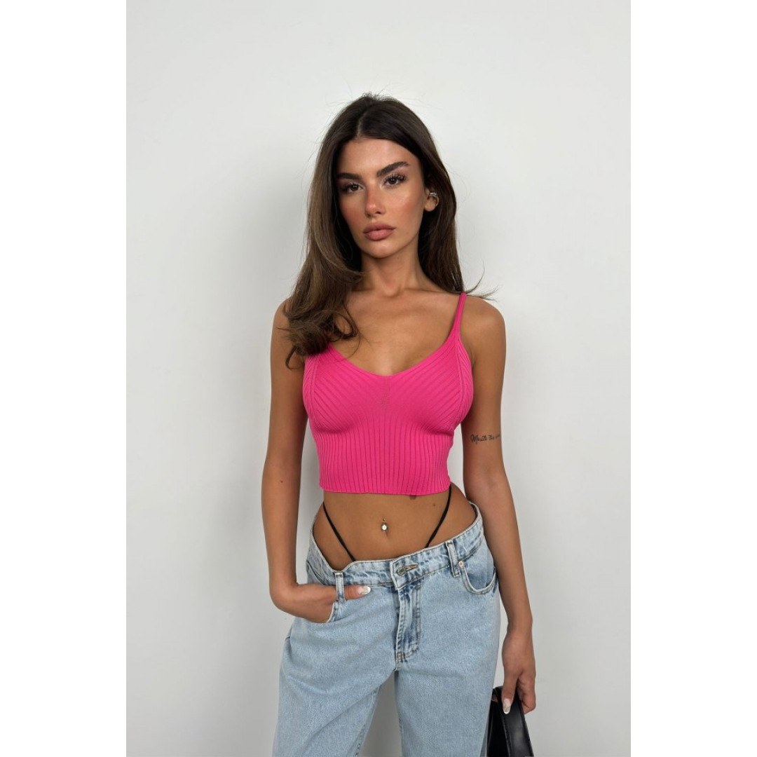 V Yaka Crop Bluz 146588 V Yaka Crop Bluz 146588