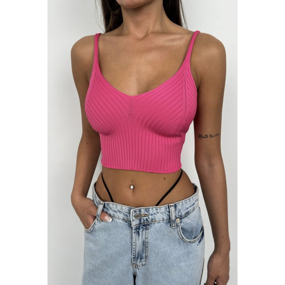 V Yaka Crop Bluz 146588 V Yaka Crop Bluz 146588