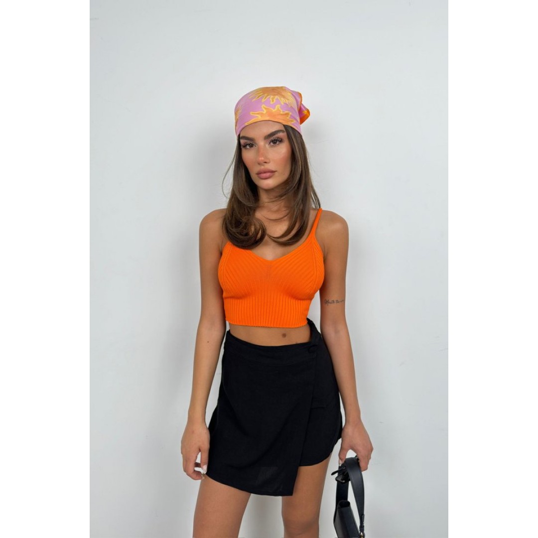 V Yaka Crop Bluz 146592 V Yaka Crop Bluz 146592