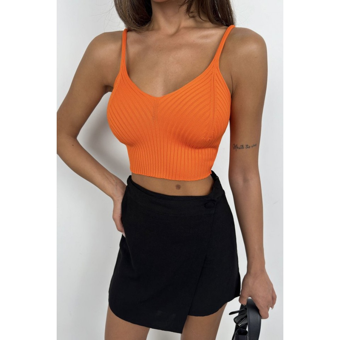 V Yaka Crop Bluz 146592 V Yaka Crop Bluz 146592