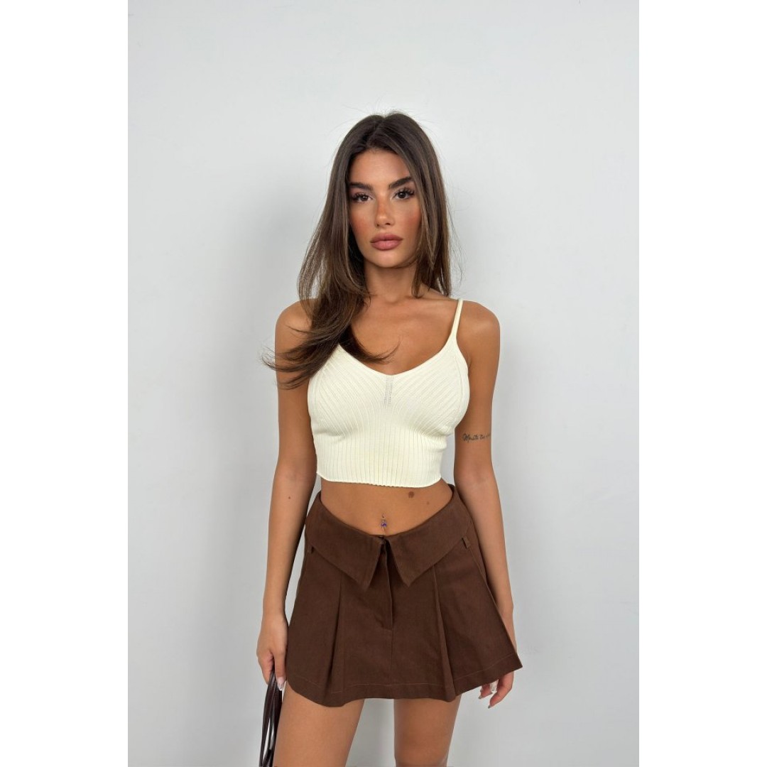 V Yaka Crop Bluz 146594 V Yaka Crop Bluz 146594