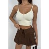 V Yaka Crop Bluz 146594 V Yaka Crop Bluz 146594