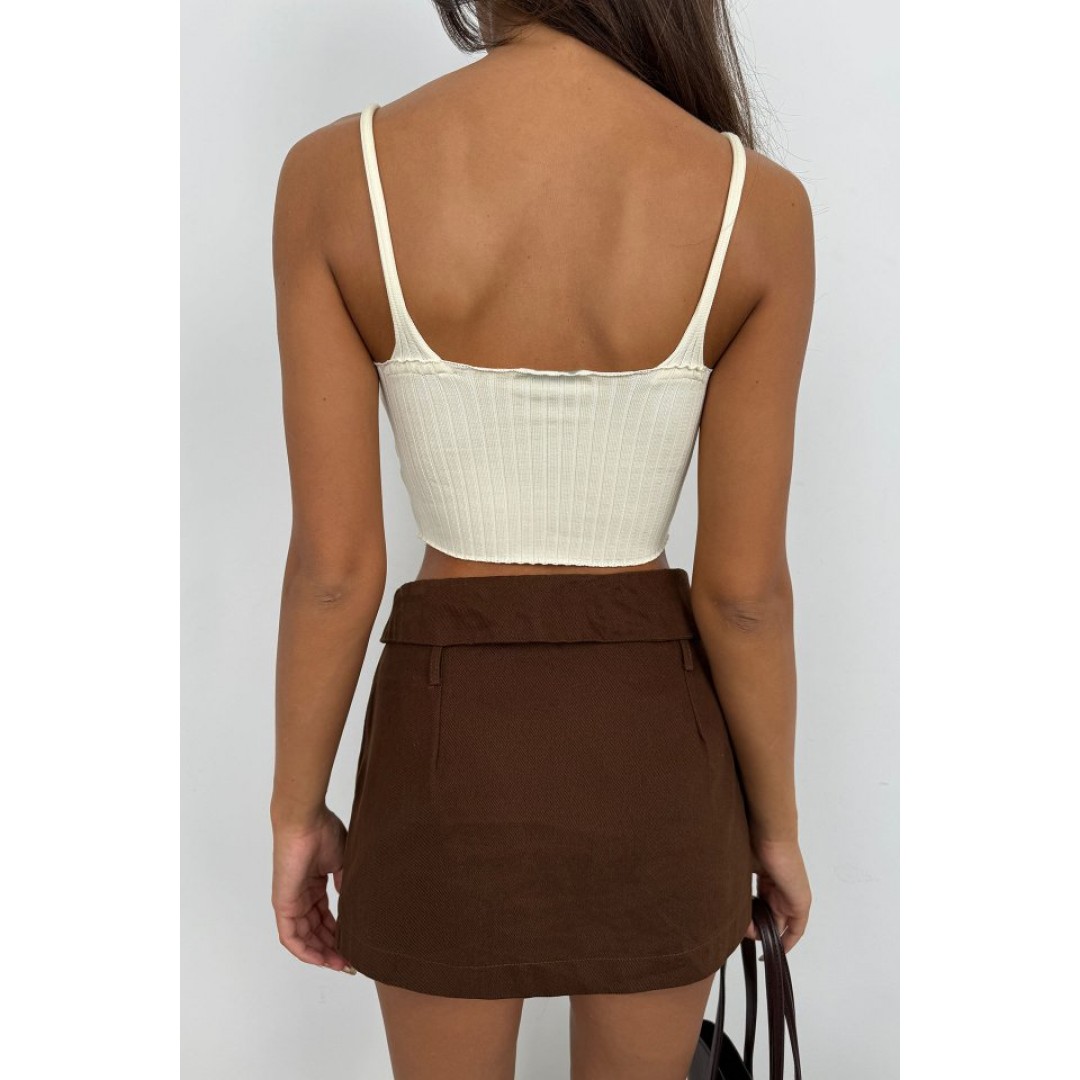 V Yaka Crop Bluz 146594 V Yaka Crop Bluz 146594