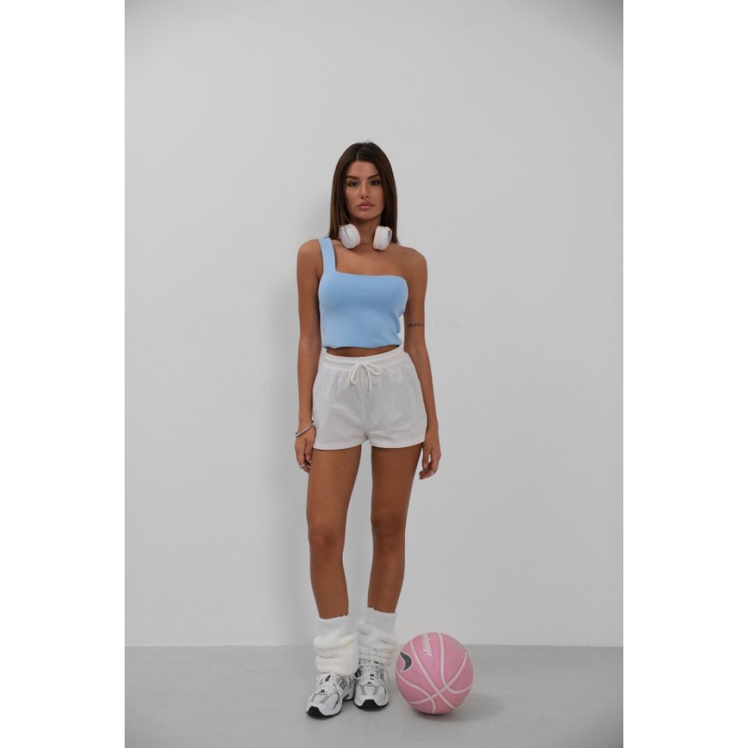 Tek Omuz Crop Bluz - 146602 Tek Omuz Crop Bluz - 146602