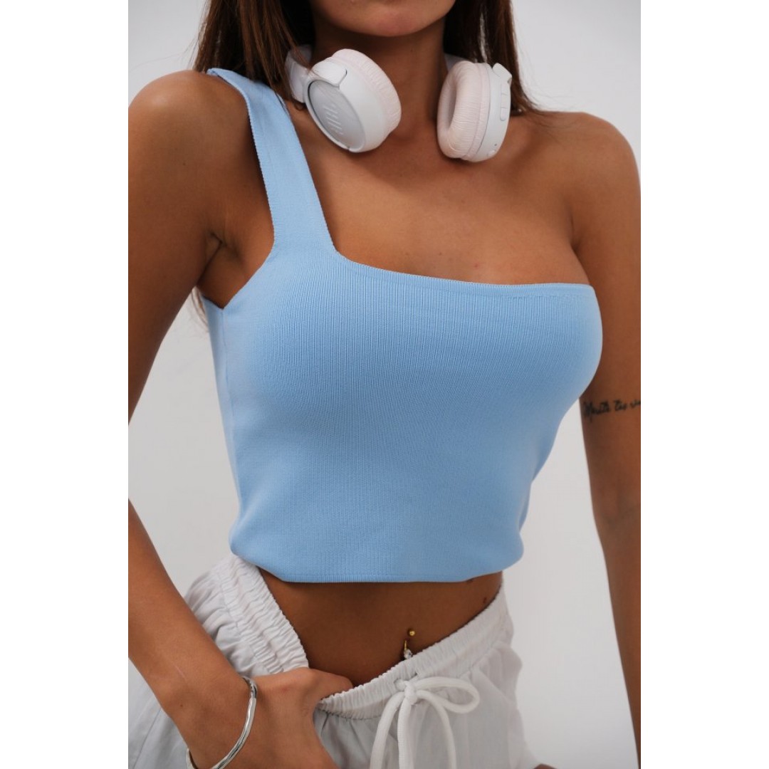 Tek Omuz Crop Bluz - 146602 Tek Omuz Crop Bluz - 146602
