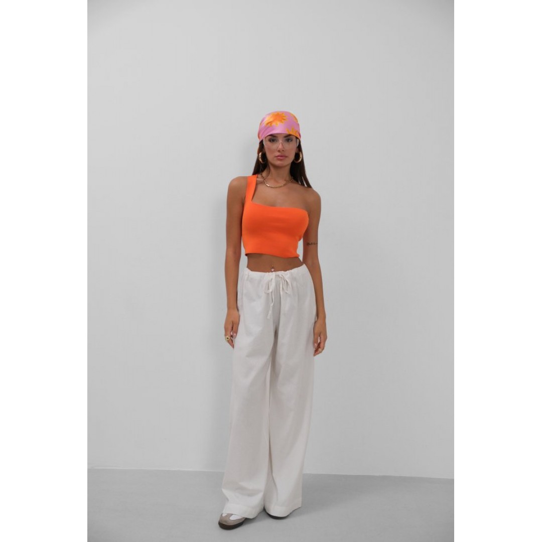 Tek Omuz Crop Bluz - 146603 Tek Omuz Crop Bluz - 146603