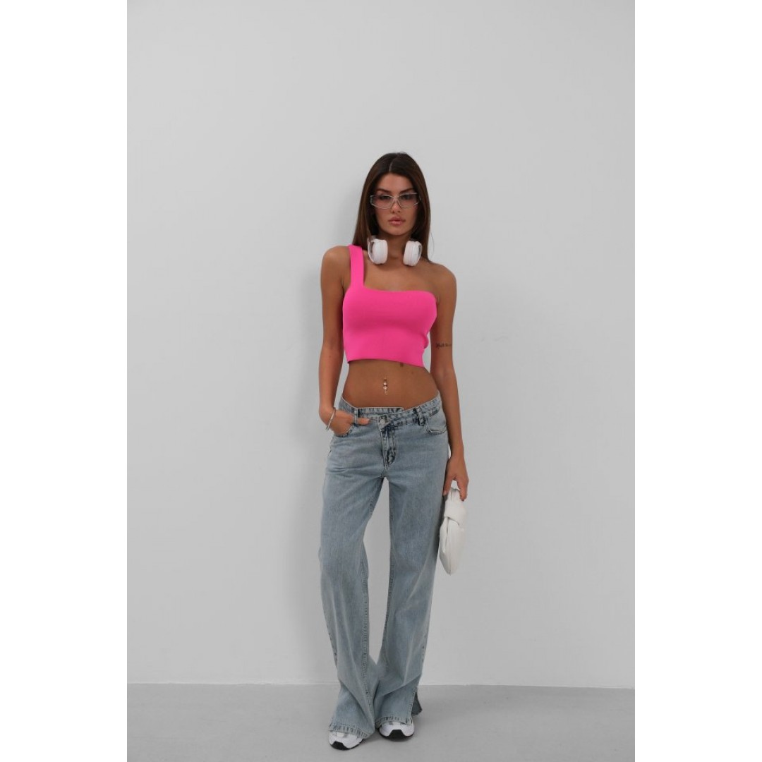 Tek Omuz Crop Bluz 146604 Tek Omuz Crop Bluz 146604