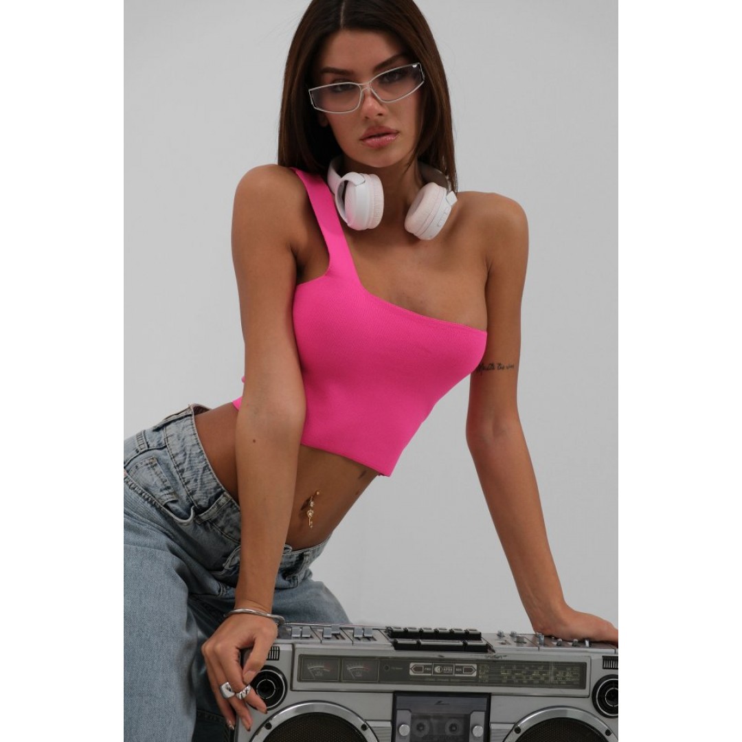 Tek Omuz Crop Bluz 146604 Tek Omuz Crop Bluz 146604