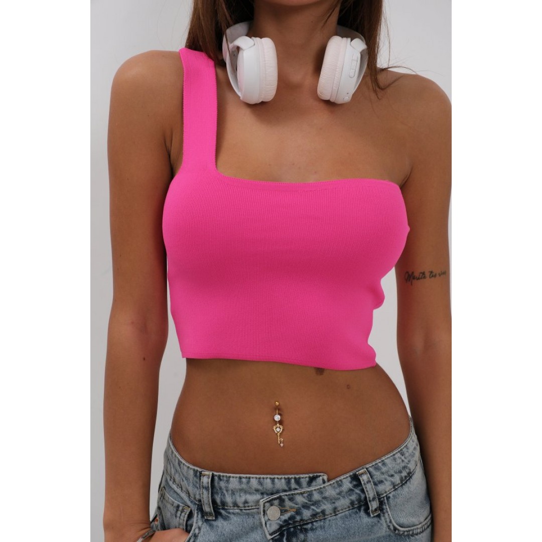 Tek Omuz Crop Bluz 146604 Tek Omuz Crop Bluz 146604