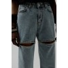 Bacak Dekolteli Taşlı Jean - 146634 Bacak Dekolteli Taşlı Jean - 146634