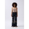 Lazer Kesim Wide Leg Yüksek Bel Jean - 146635
