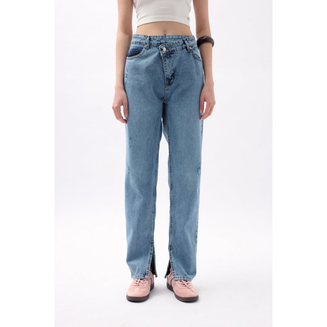 Asimetrik Bel Paça Yırtmaçlı Jean 146637 Asimetrik Bel Paça Yırtmaçlı Jean 146637