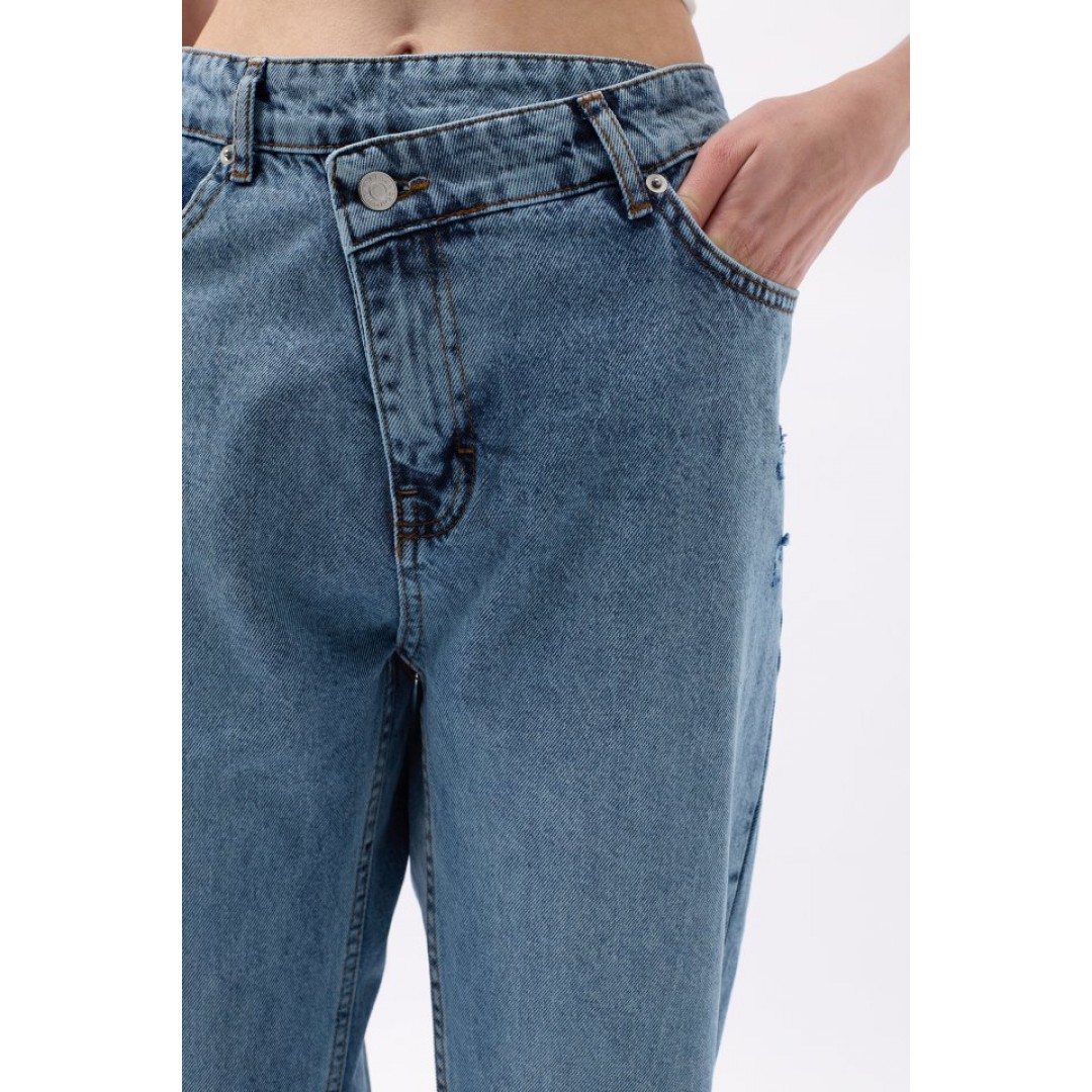Asimetrik Bel Paça Yırtmaçlı Jean 146637 Asimetrik Bel Paça Yırtmaçlı Jean 146637