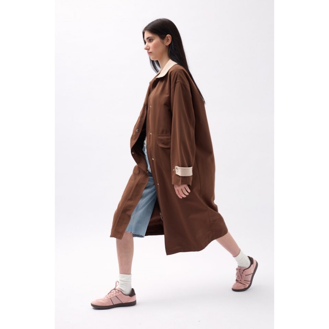 Yaka Detaylı Oversize Trençkot 146638 Yaka Detaylı Oversize Trençkot 146638