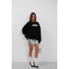 Baskılı Sıfır Yaka Oversize Sweatshirt - 146663 Baskılı Sıfır Yaka Oversize Sweatshirt - 146663