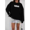 Baskılı Sıfır Yaka Oversize Sweatshirt - 146663 Baskılı Sıfır Yaka Oversize Sweatshirt - 146663