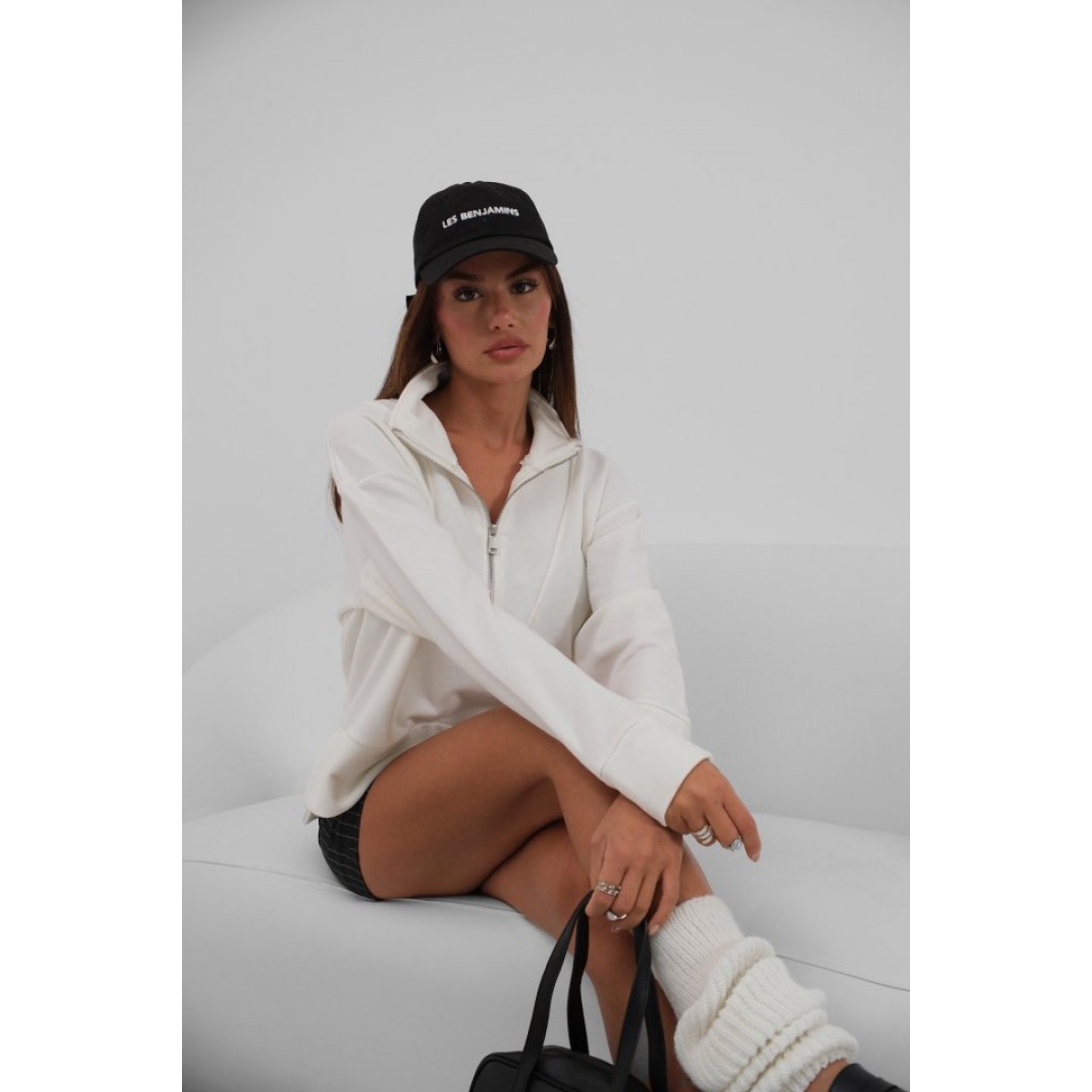 Fermuar Ve Dikiş Detaylı Sweatshirt