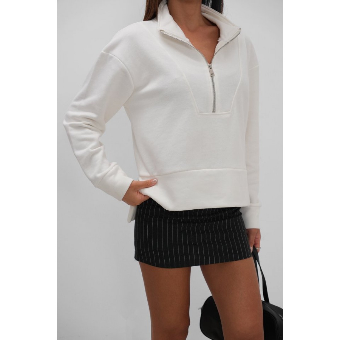 Fermuar Ve Dikiş Detaylı Sweatshirt 146669 Fermuar Ve Dikiş Detaylı Sweatshirt 146669