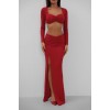 Yırtmaçlı Etek Ve Crop Bluz Takım 146678 Yırtmaçlı Etek Ve Crop Bluz Takım 146678