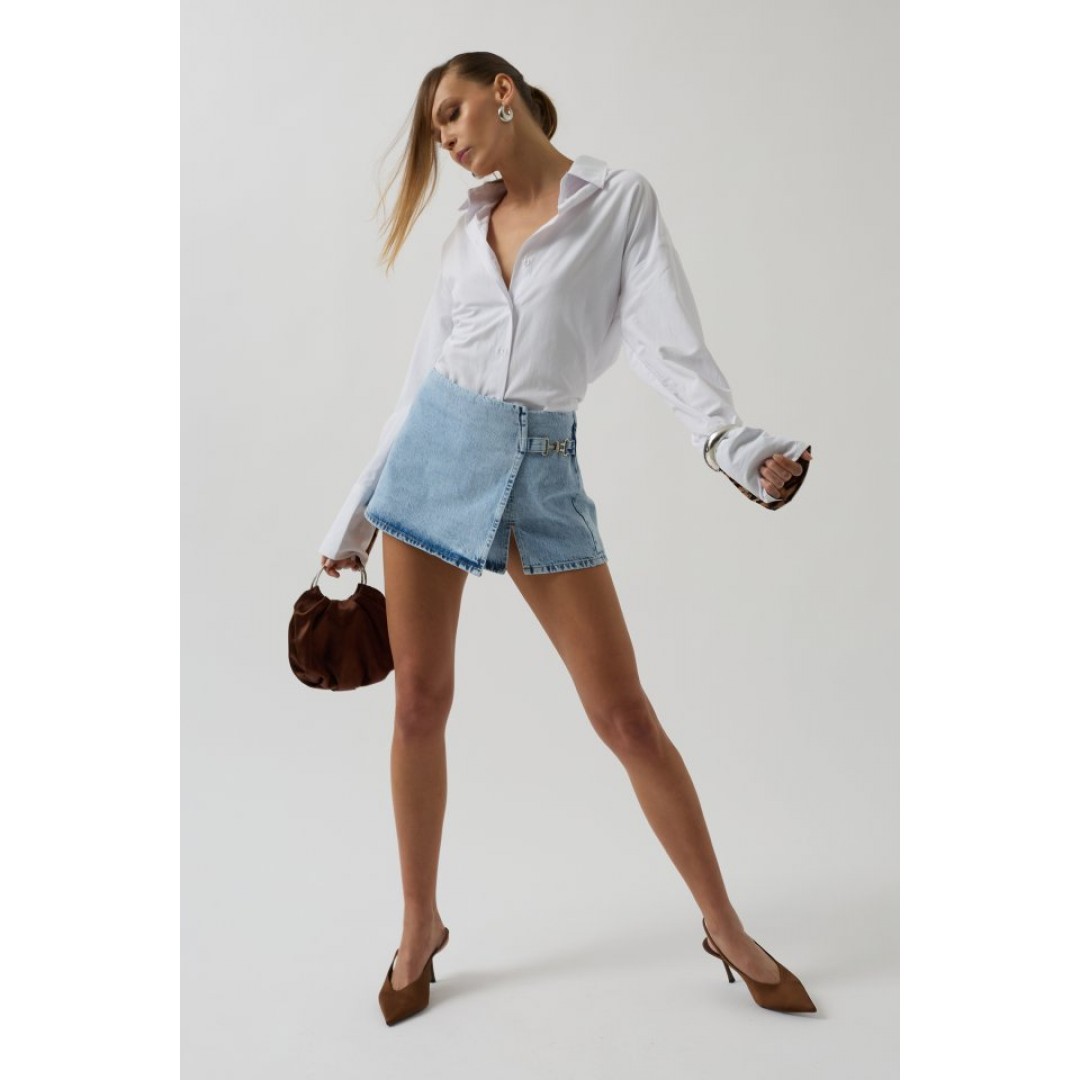Kemer Detay Denim Şort Etek 146708 Kemer Detay Denim Şort Etek 146708