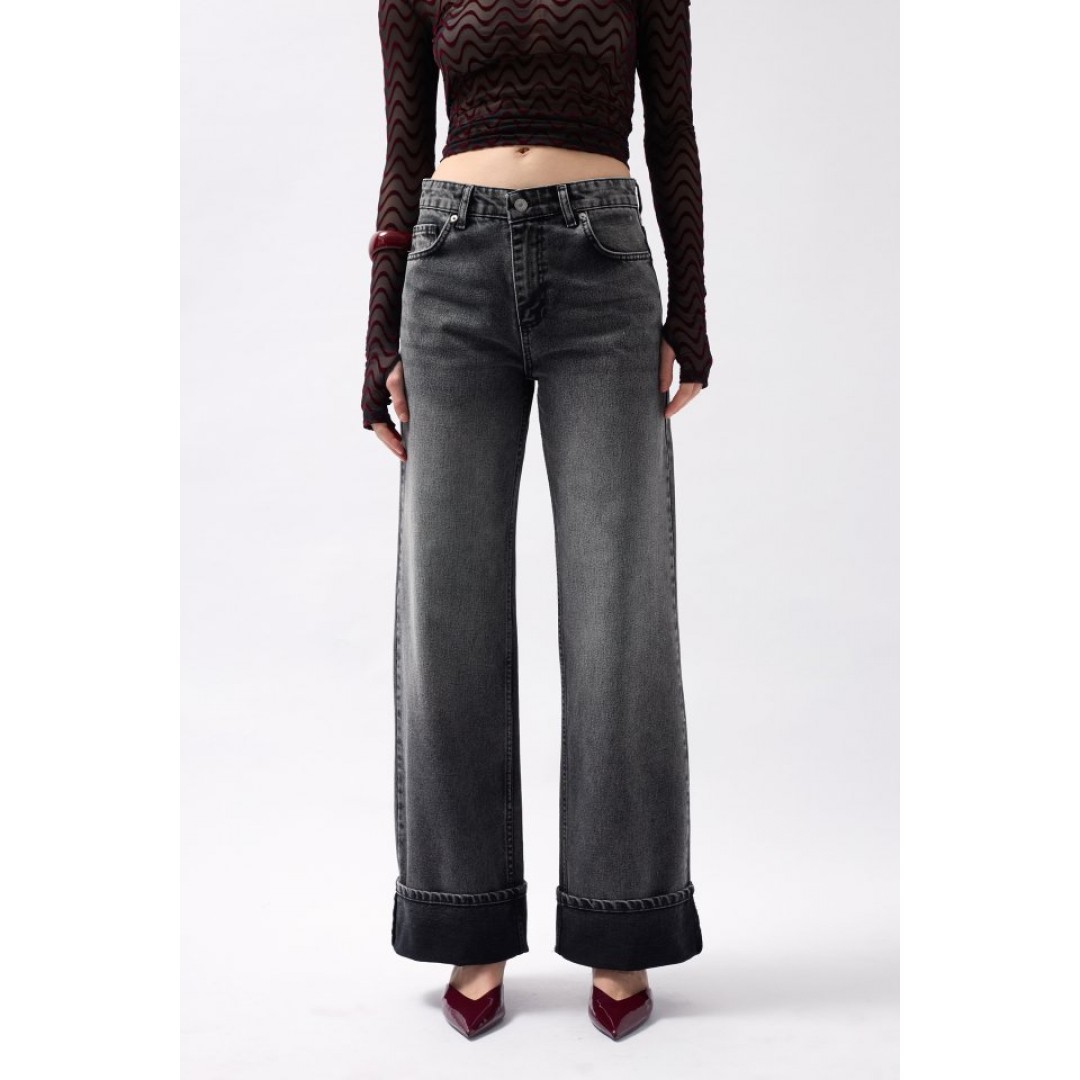Paça Katlamalı Yüksek Bel Jean 146727 Paça Katlamalı Yüksek Bel Jean 146727