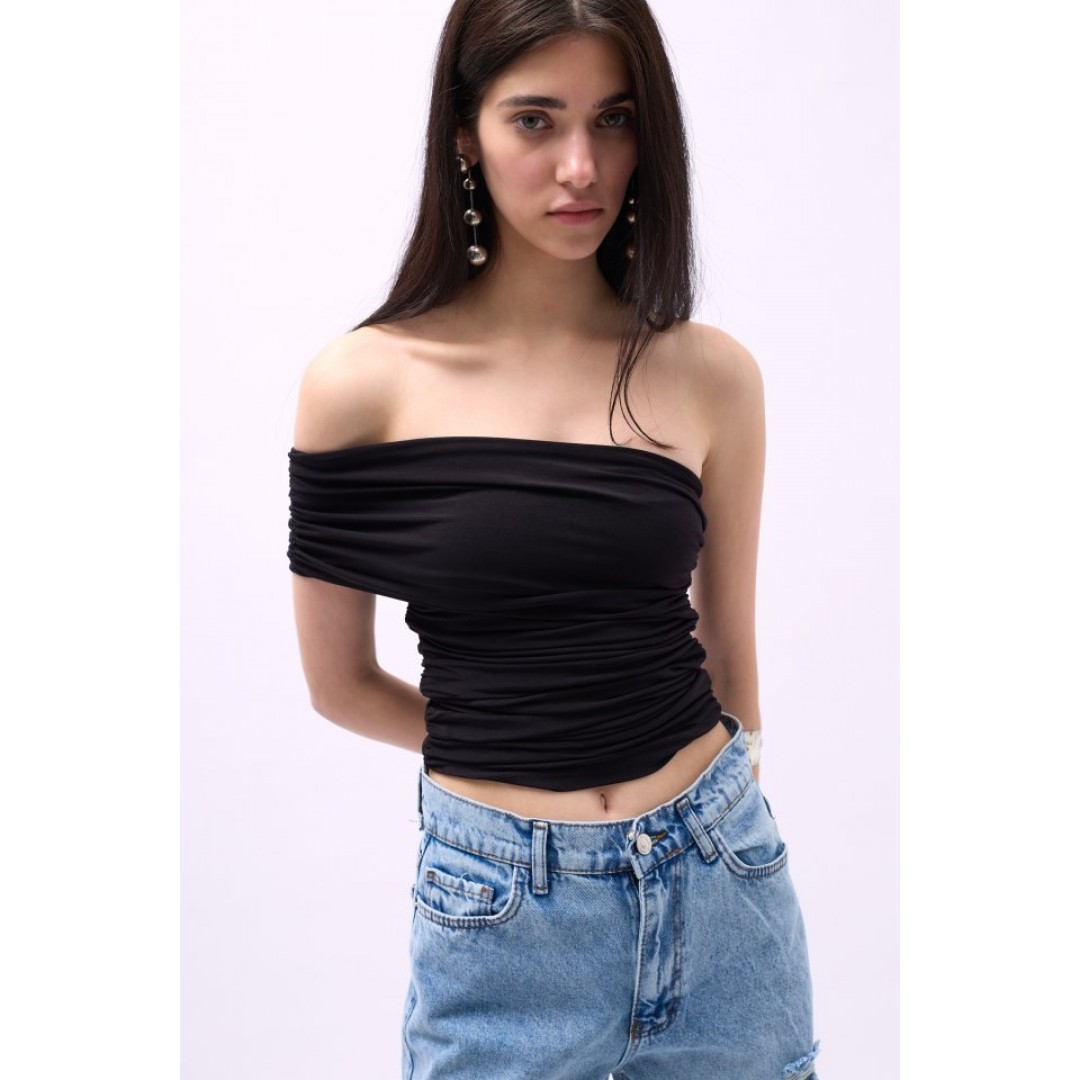 Tek Omuz Büzgülü Bluz 146744 Tek Omuz Büzgülü Bluz 146744