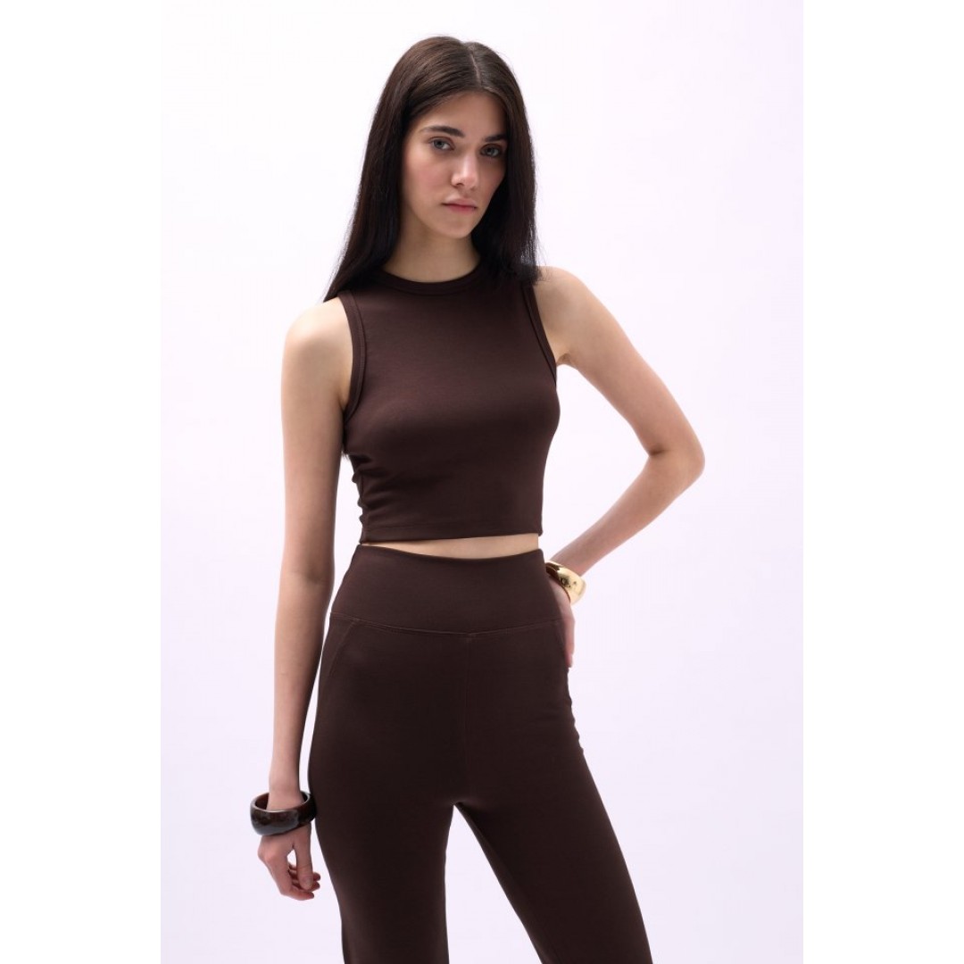 Yüzücü Yaka Crop Bluz