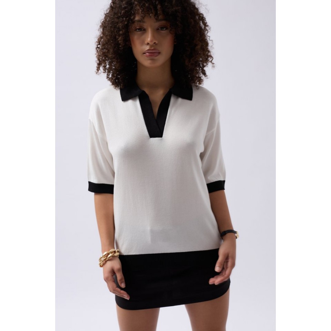V Yaka Dokulu T-Shirt 146762 V Yaka Dokulu T-Shirt 146762