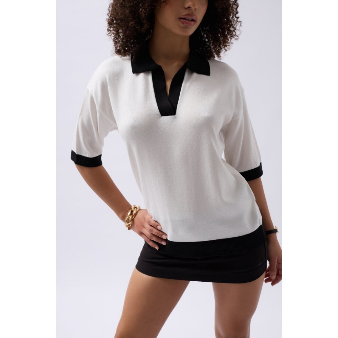 V Yaka Dokulu T-Shirt 146762 V Yaka Dokulu T-Shirt 146762
