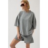 Oversize Lazer Kesim Bisiklet Yaka T-Shirt 146764 Oversize Lazer Kesim Bisiklet Yaka T-Shirt 146764