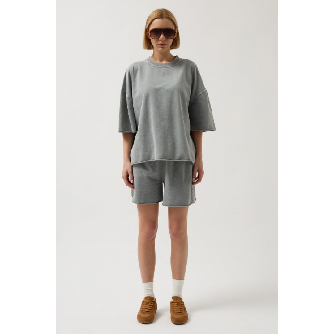 Oversize Lazer Kesim Bisiklet Yaka T-Shirt 146764 Oversize Lazer Kesim Bisiklet Yaka T-Shirt 146764