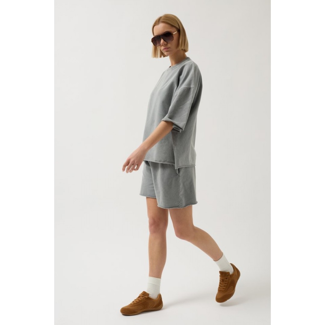 Oversize Lazer Kesim Bisiklet Yaka T-Shirt 146764 Oversize Lazer Kesim Bisiklet Yaka T-Shirt 146764