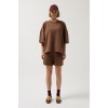 Oversize Lazer Kesim Bisiklet Yaka T-Shirt 146765 Oversize Lazer Kesim Bisiklet Yaka T-Shirt 146765