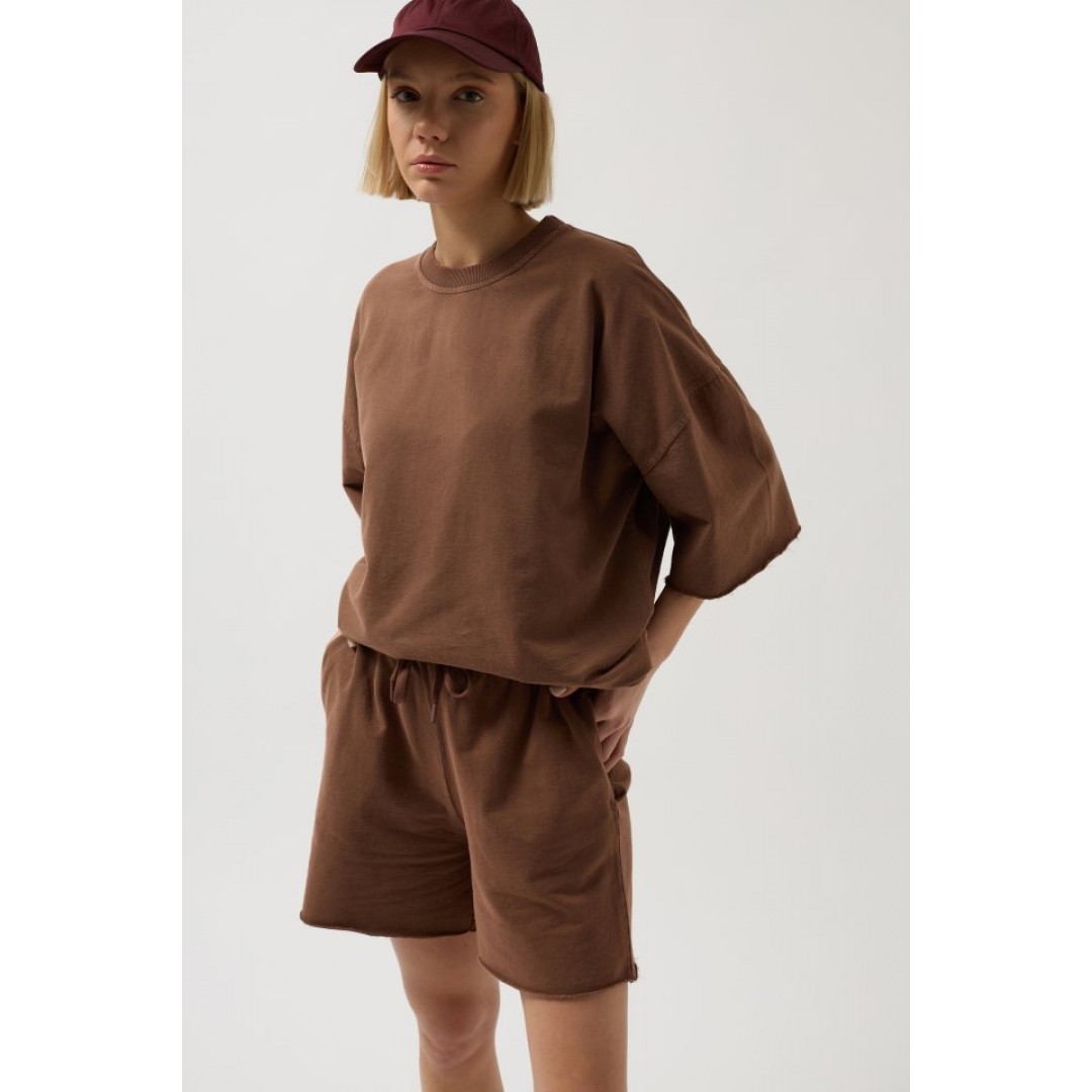 Oversize Lazer Kesim Bisiklet Yaka T-Shirt 146765 Oversize Lazer Kesim Bisiklet Yaka T-Shirt 146765